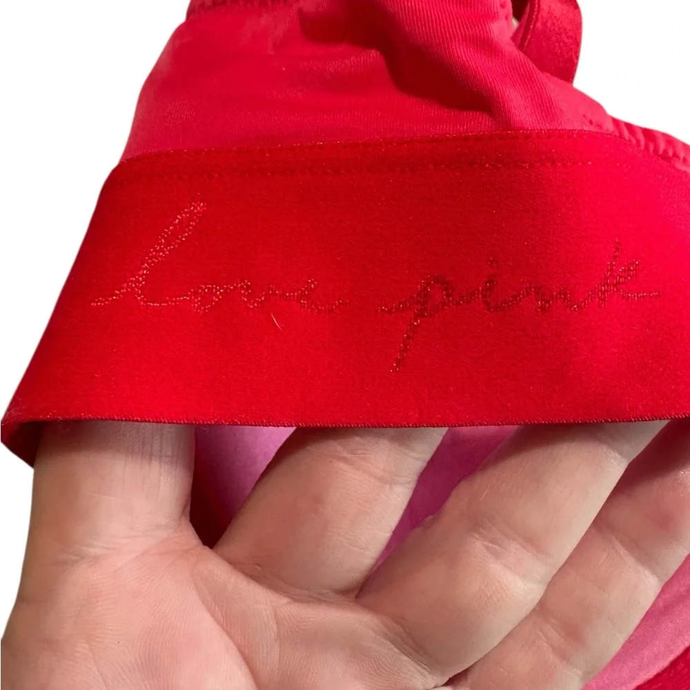 PINK VICTORIA’s SECRET Wear Everywhere Wireless Push UP Bra in RED 36DD -- COMFY